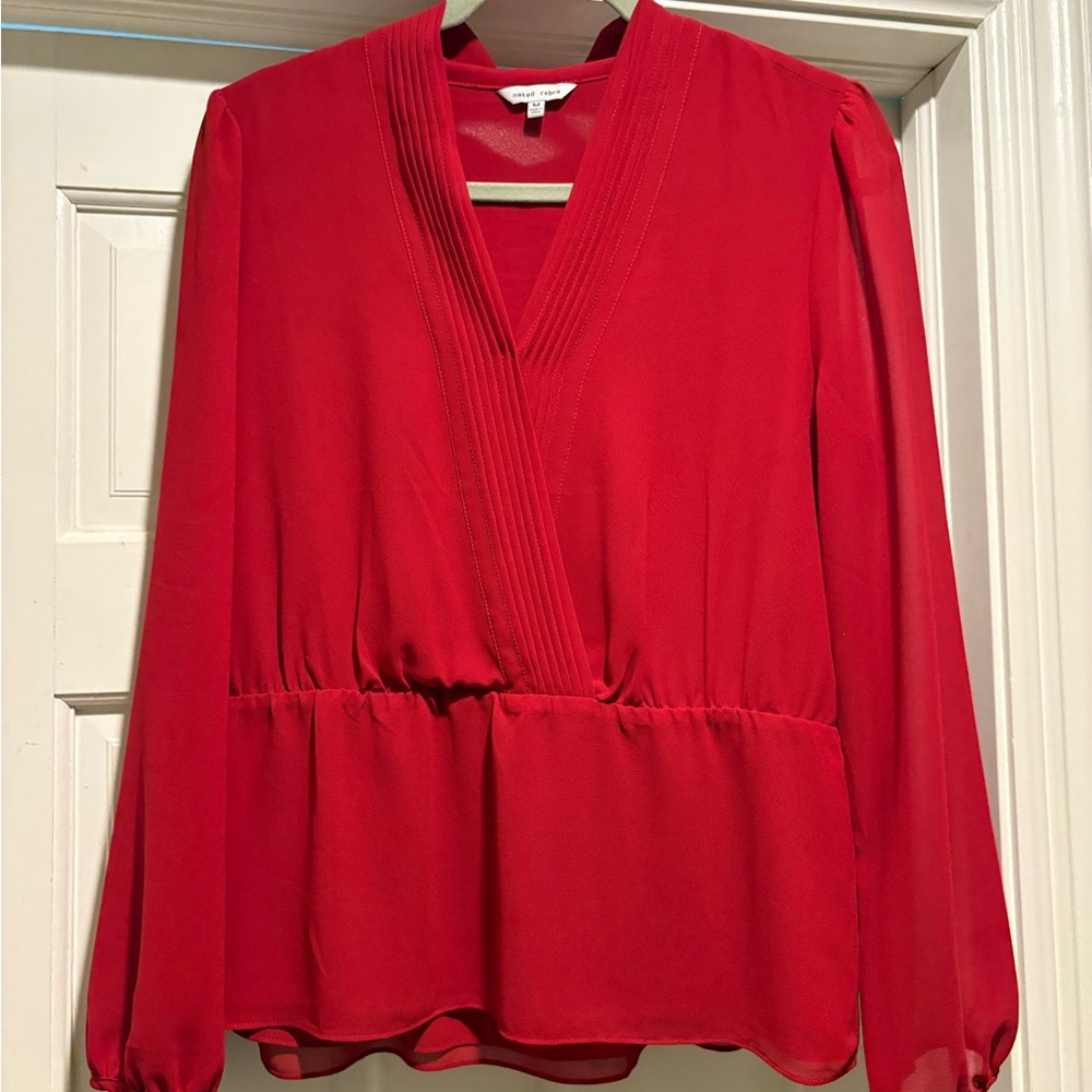 Naked Zebra Vibrant Red Blouse